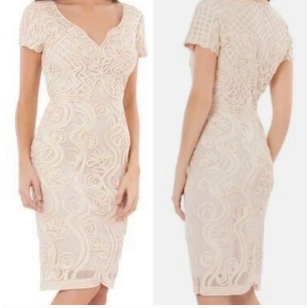 Js Collections Pink Soutache Embroider Sheath Dre… - image 2